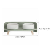 Elevated Ceramic Double Cat Bowl