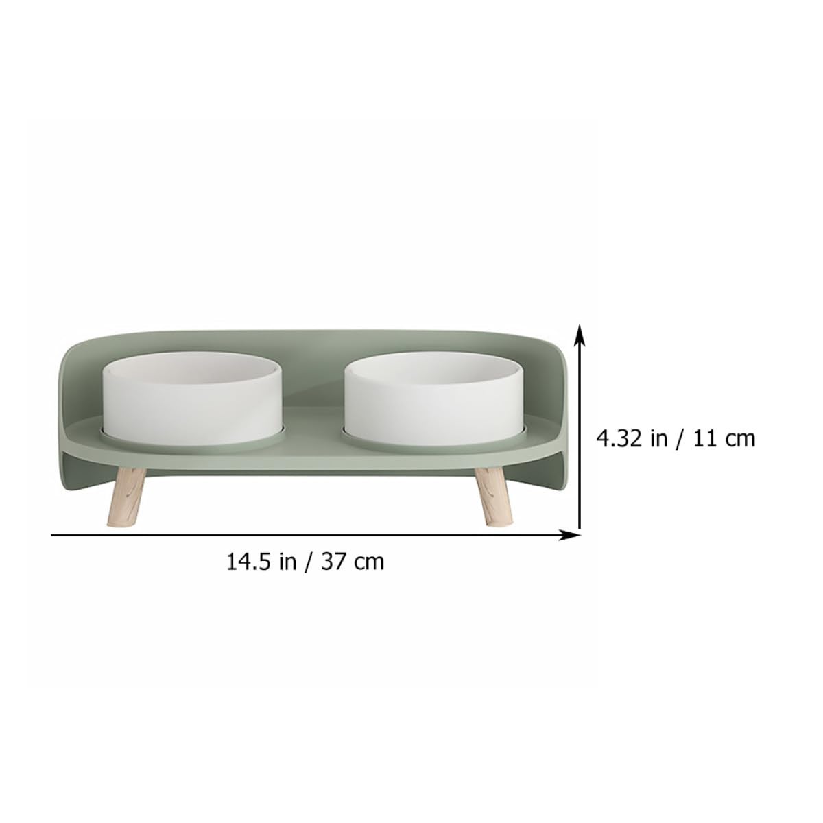 Elevated Ceramic Double Cat Bowl