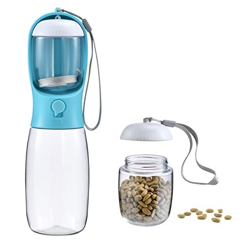 Portable Dog Water Bottle with Food Container