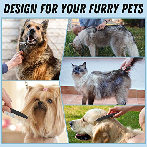 Docrok Pet Grooming Brush and Metal Comb Combo