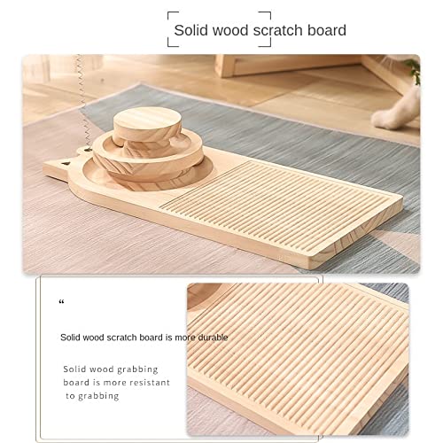 Wooden Interactive Cat Scratcher Toy with Balls