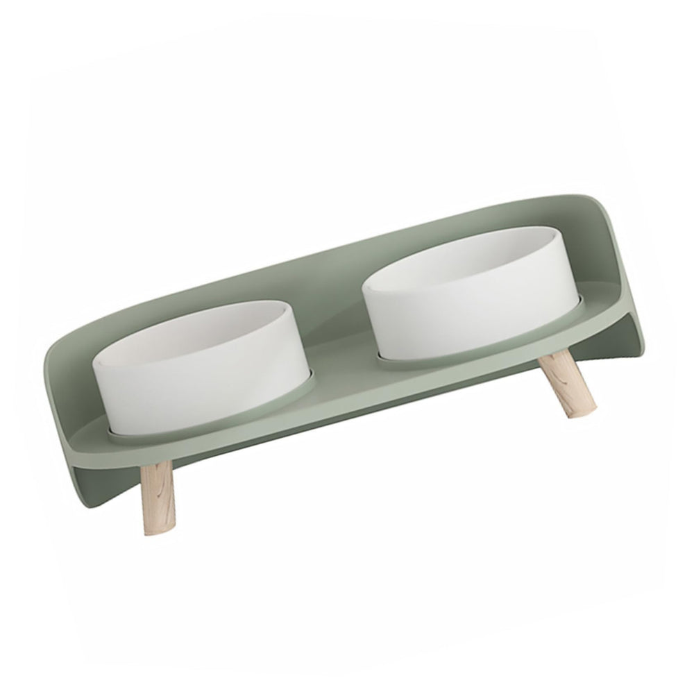 Elevated Ceramic Double Cat Bowl