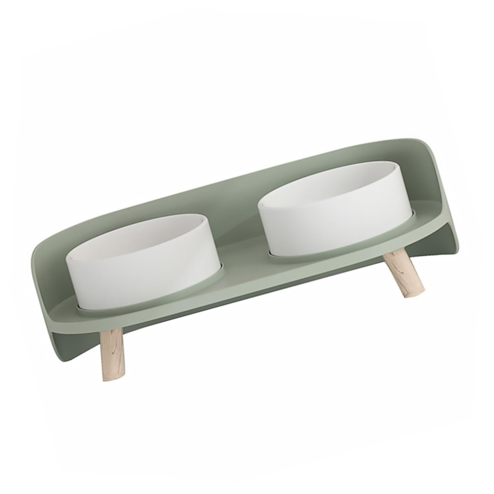 Elevated Ceramic Double Cat Bowl