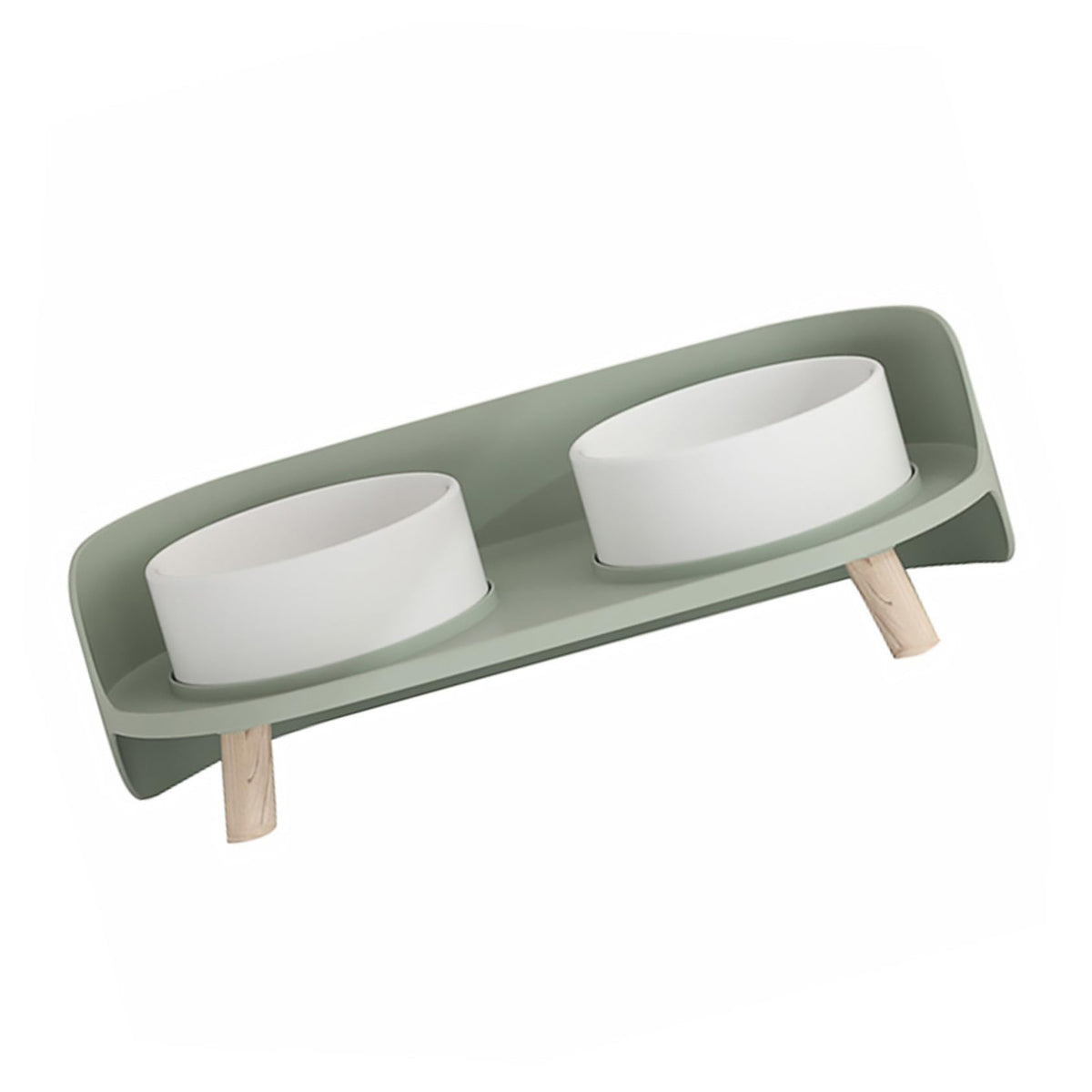 Elevated Ceramic Double Cat Bowl