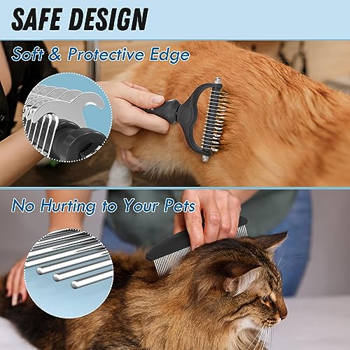 Docrok Pet Grooming Brush and Metal Comb Combo