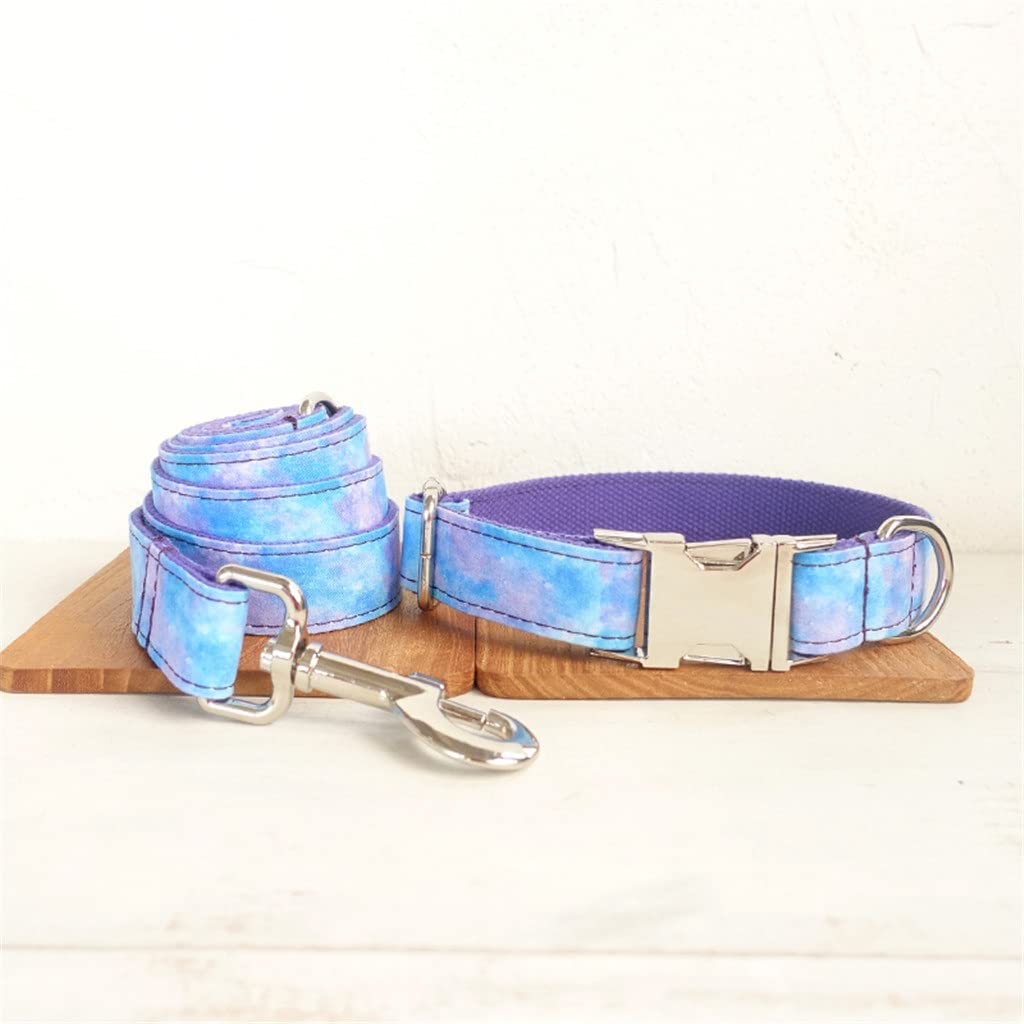 Pattern Dog Collar & Leash Set with Bow Tie