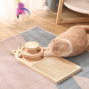 Wooden Interactive Cat Scratcher Toy with Balls