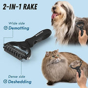 Docrok Pet Grooming Brush and Metal Comb Combo