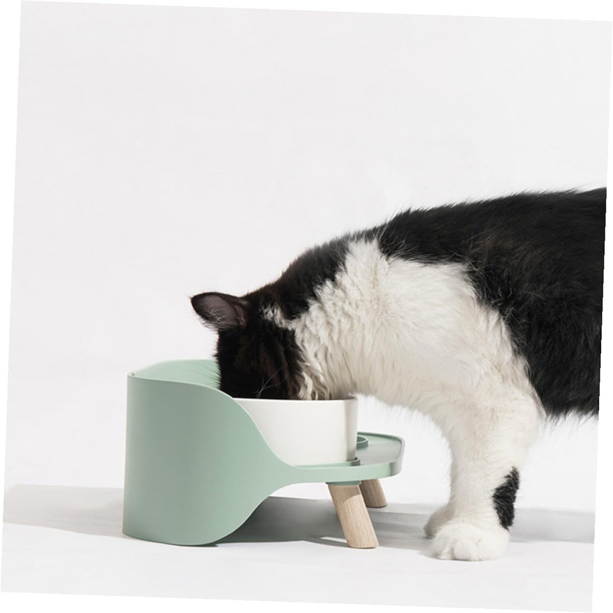 Elevated Ceramic Double Cat Bowl