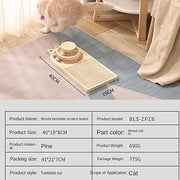 Wooden Interactive Cat Scratcher Toy with Balls