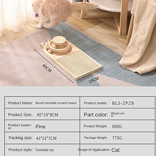 Wooden Interactive Cat Scratcher Toy with Balls