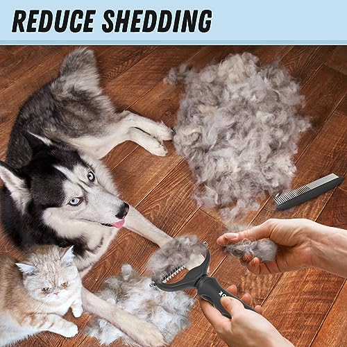 Docrok Pet Grooming Brush and Metal Comb Combo