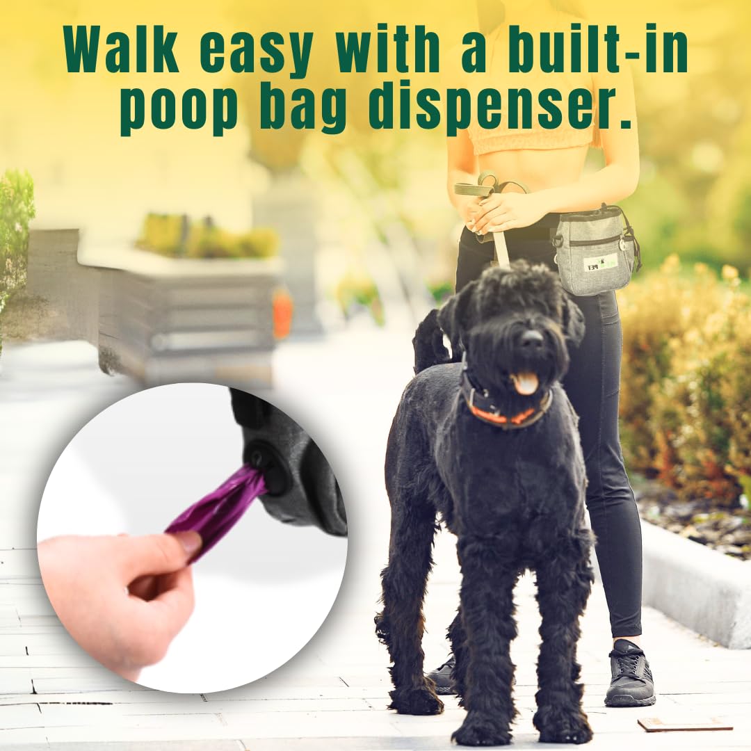 Dog Treat Training Pouch with Poop Bag Dispenser