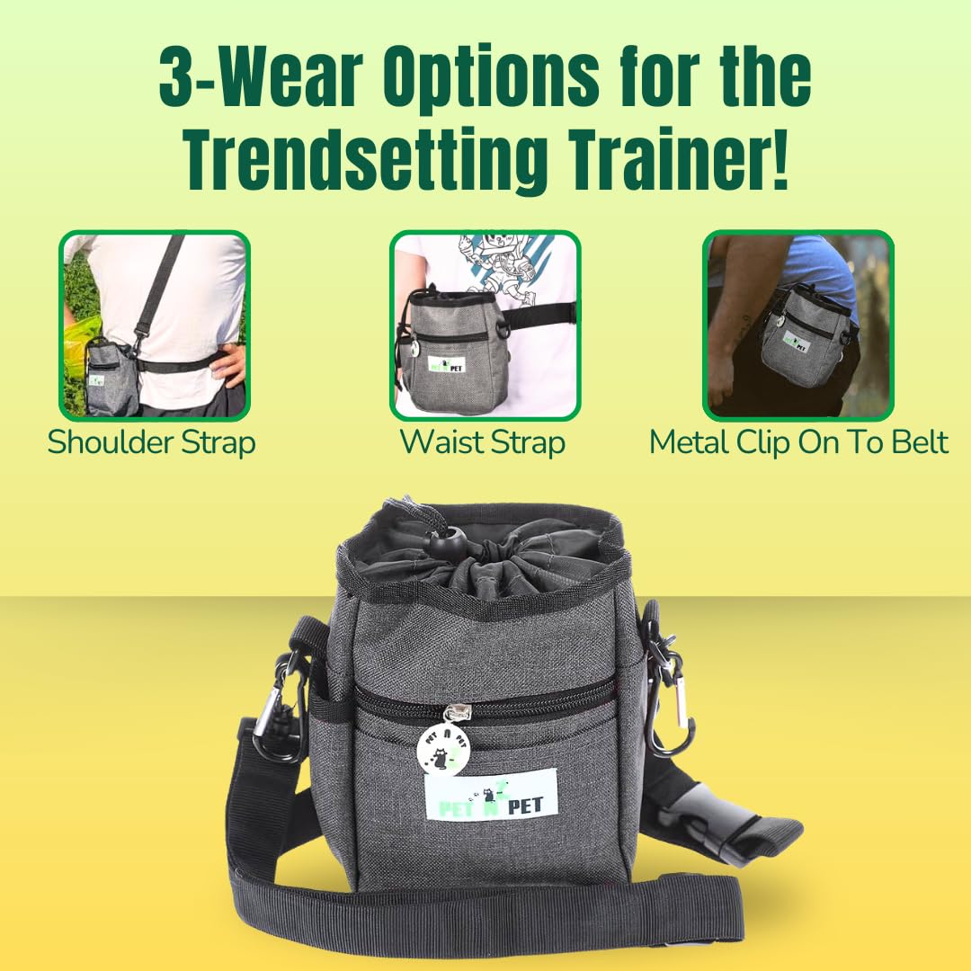 Dog Treat Training Pouch with Poop Bag Dispenser