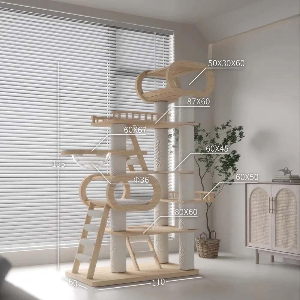 Large Wooden Tree Tower for Cat