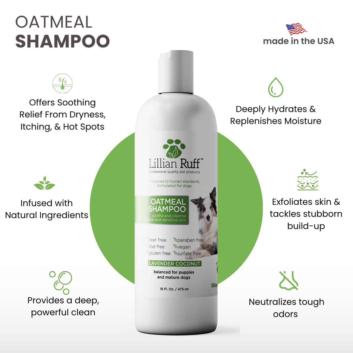 Calming Oatmeal Pet Shampoo for Sensitive Skin