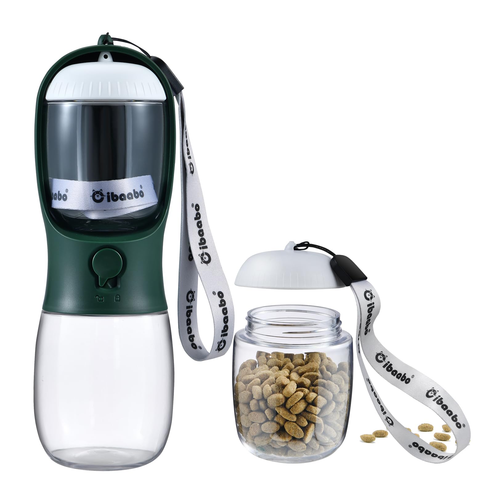 Portable Dog Water Bottle with Food Container