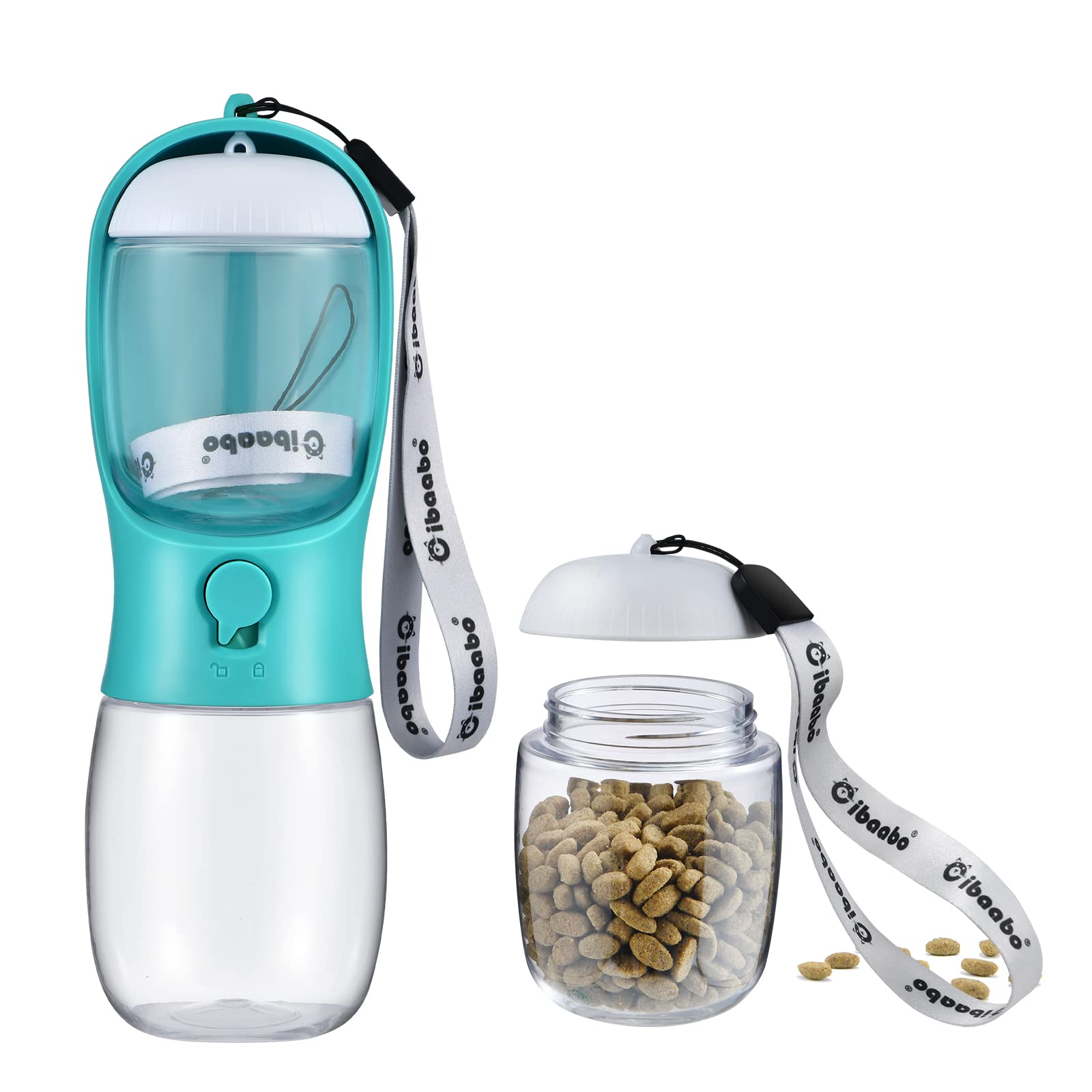 Portable Dog Water Bottle with Food Container