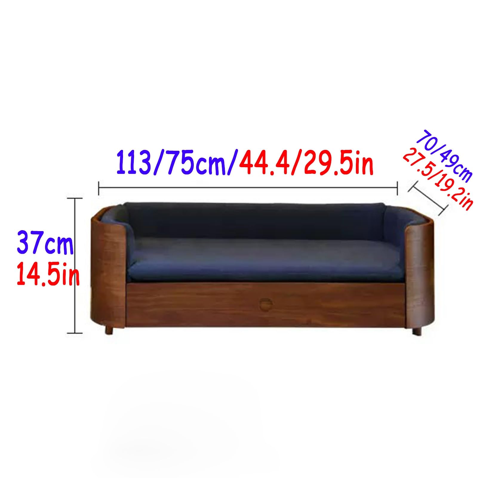 Elevated Wooden Pet Bed with Mattress