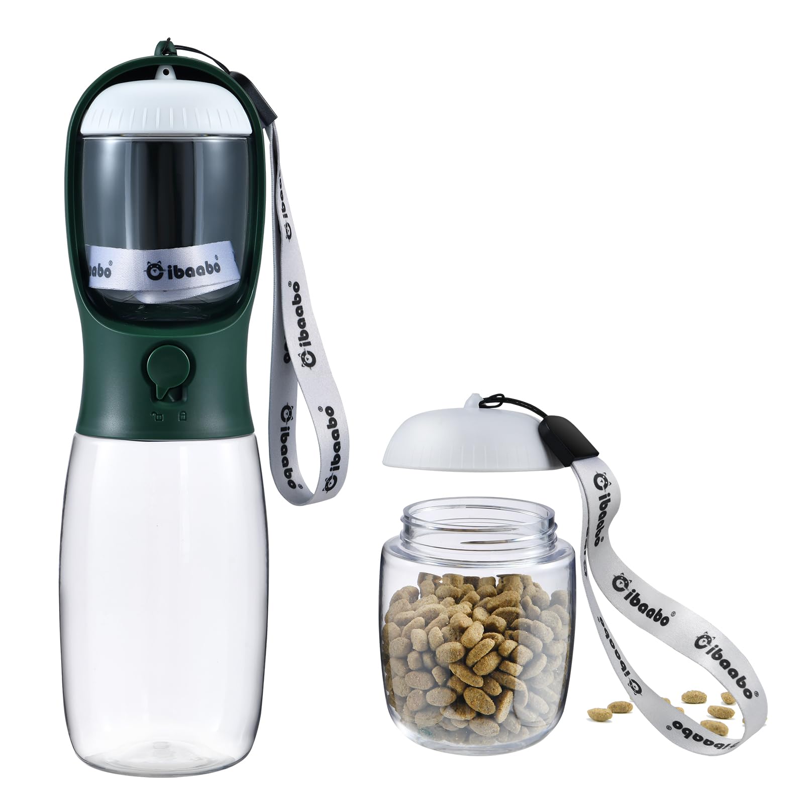 Portable Dog Water Bottle with Food Container