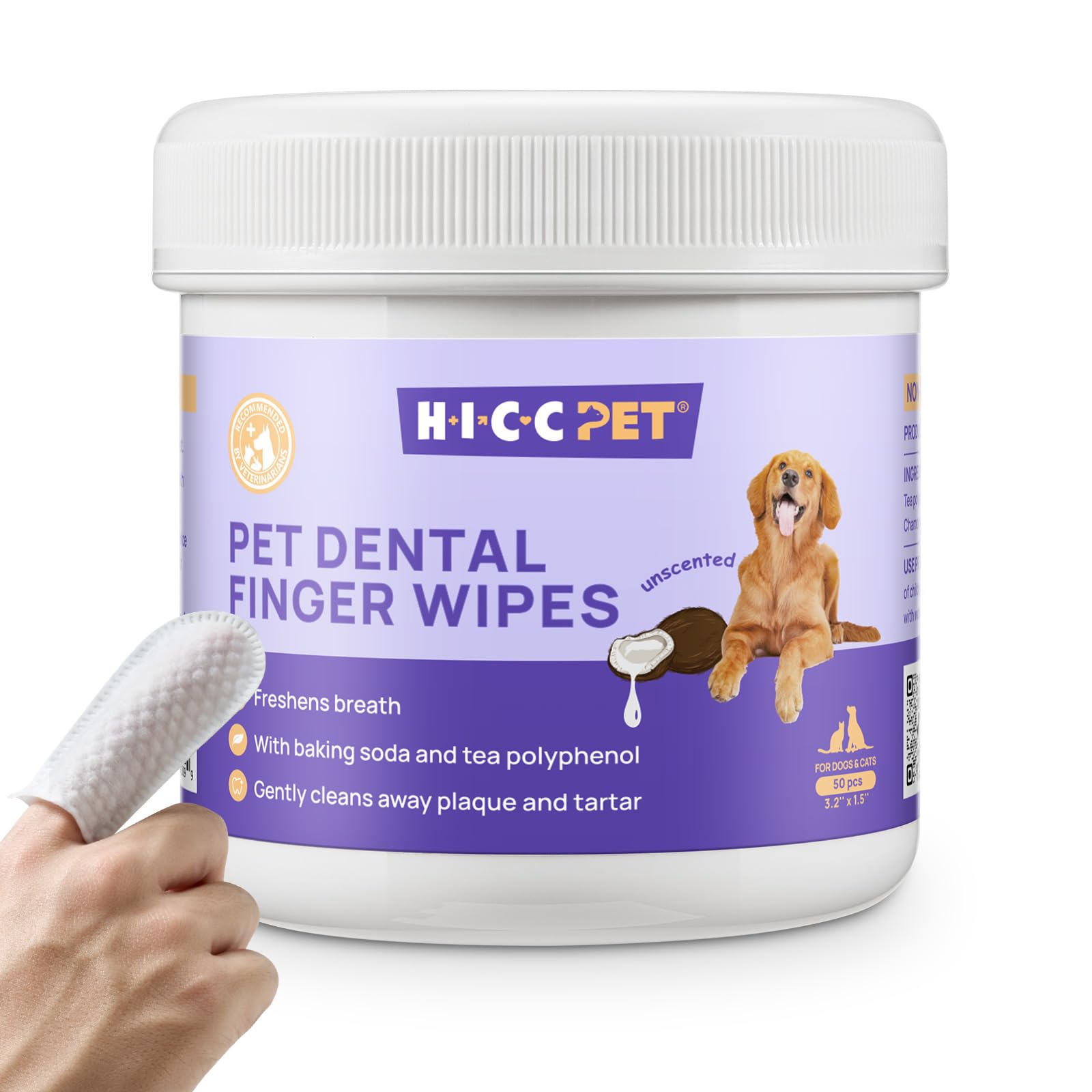 Pet Dental Cleaning Wipes for Dogs & Cats