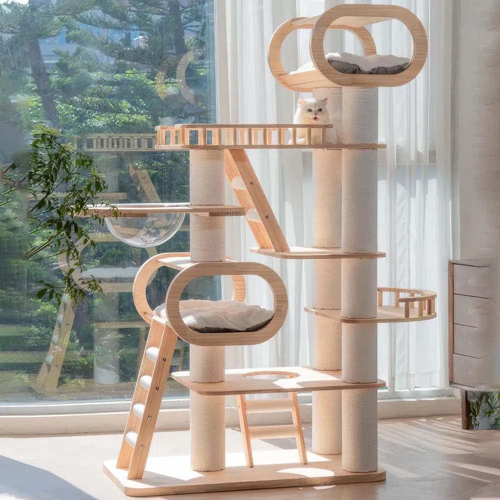 Large Wooden Tree Tower for Cat