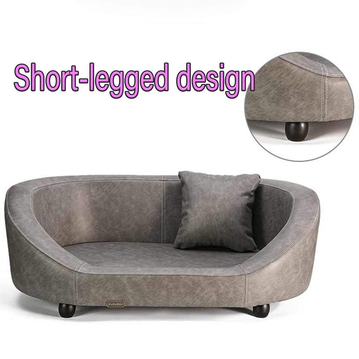 Elevated Wooden Pet Sofa Bed with Mattress Cover