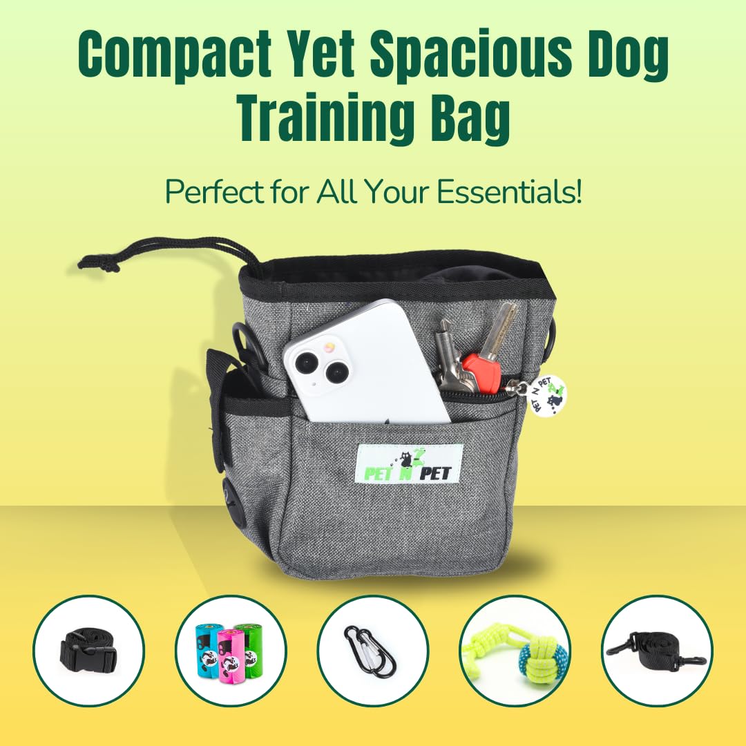 Dog Treat Training Pouch with Poop Bag Dispenser