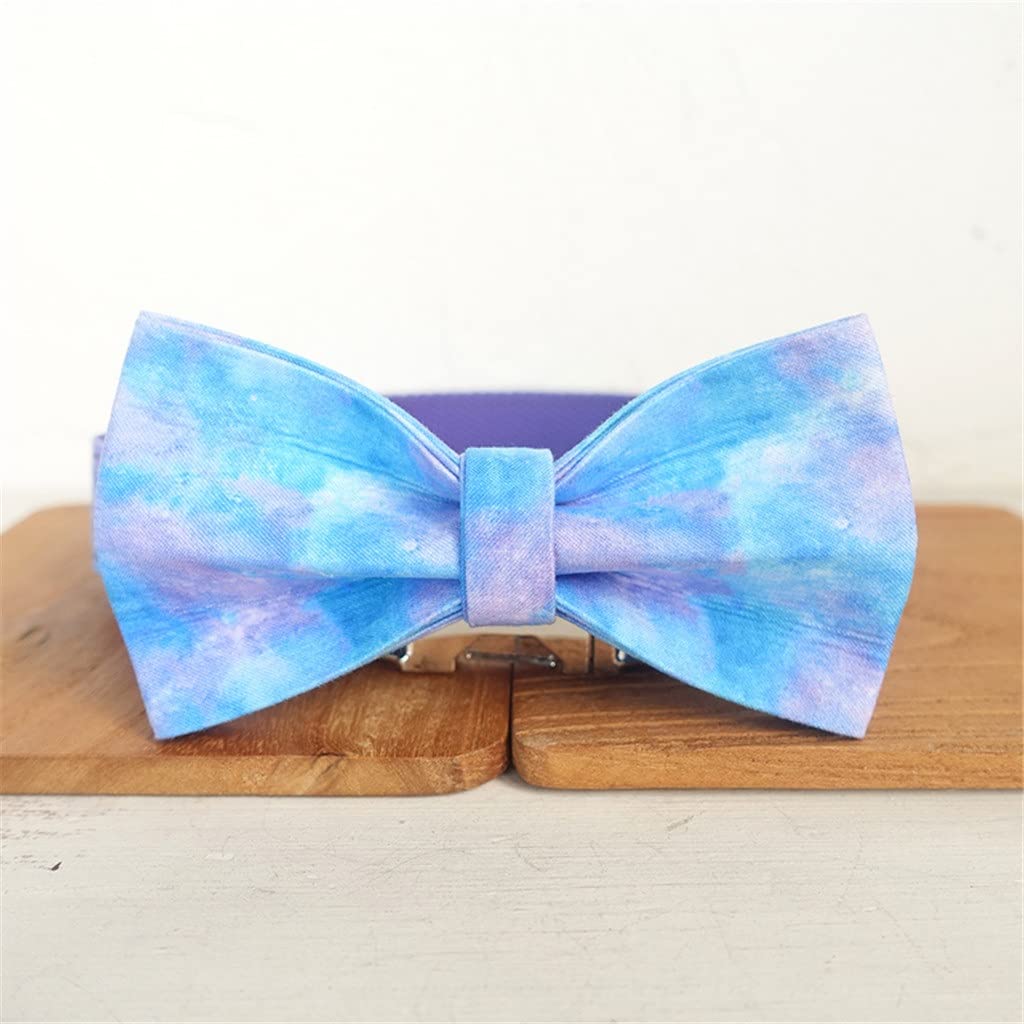 Pattern Dog Collar & Leash Set with Bow Tie