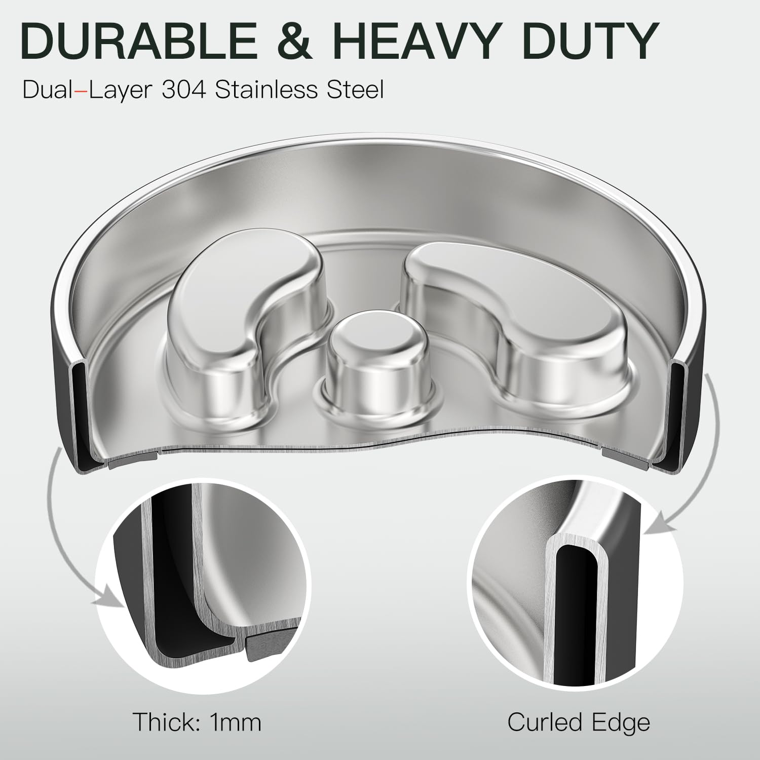 Stainless Steel Slow Feeder Dog Bowl