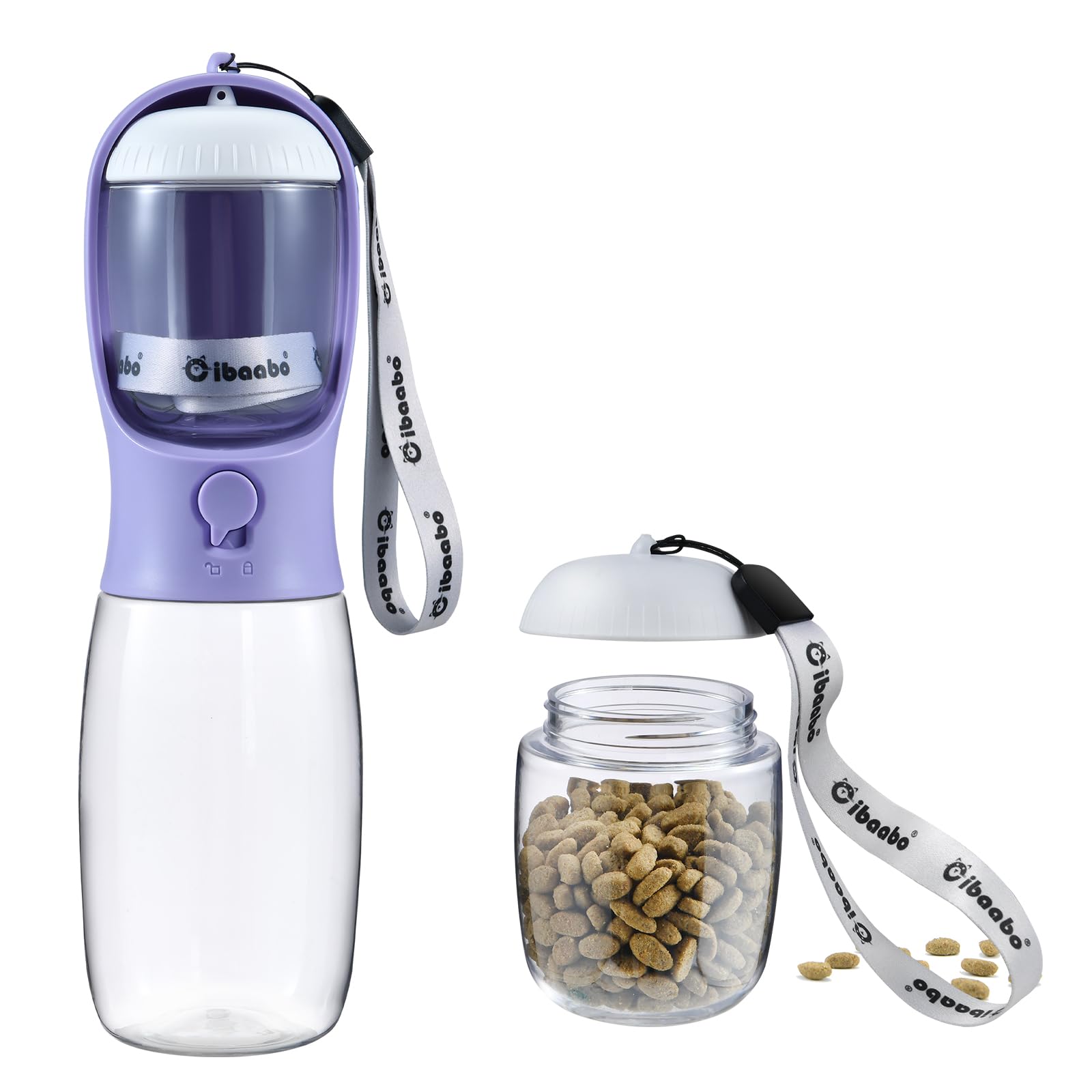 Portable Dog Water Bottle with Food Container