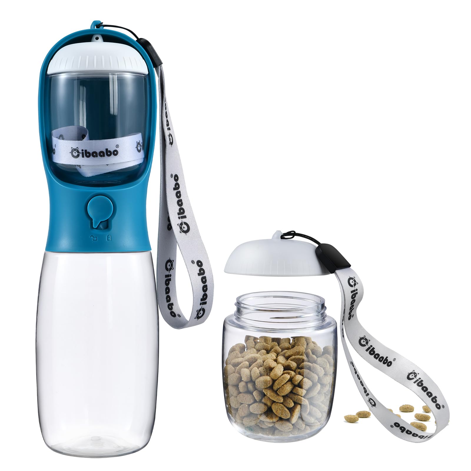 Portable Dog Water Bottle with Food Container