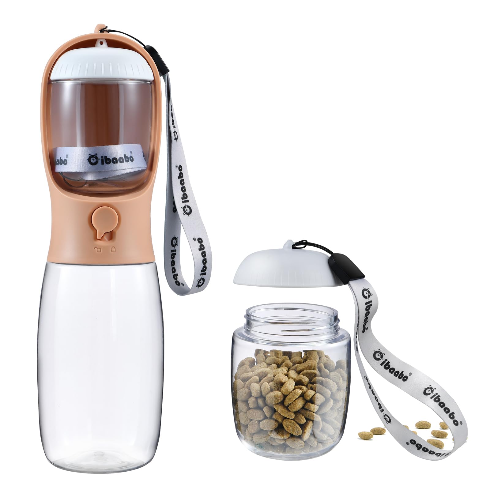 Portable Dog Water Bottle with Food Container