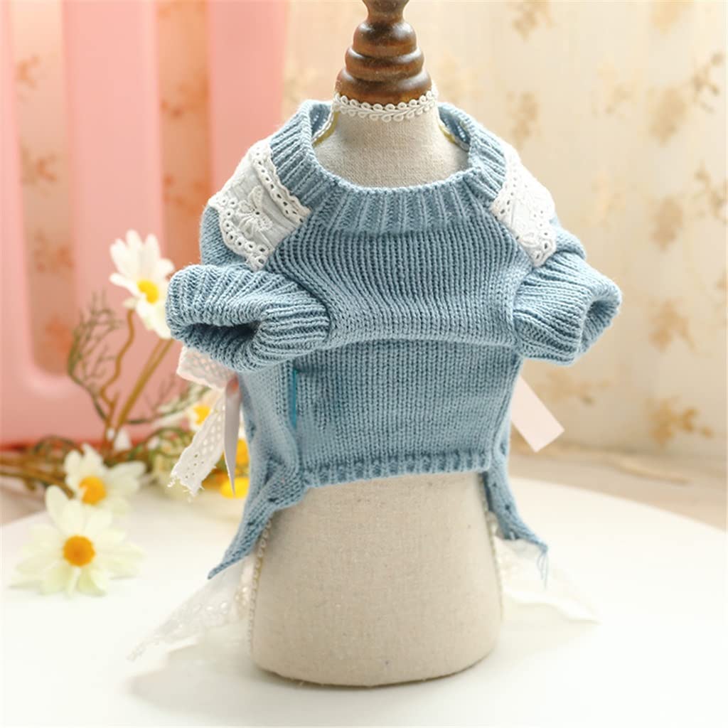 Dog Sweater Dress with Bow Design