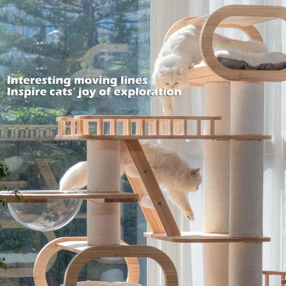Large Wooden Tree Tower for Cat