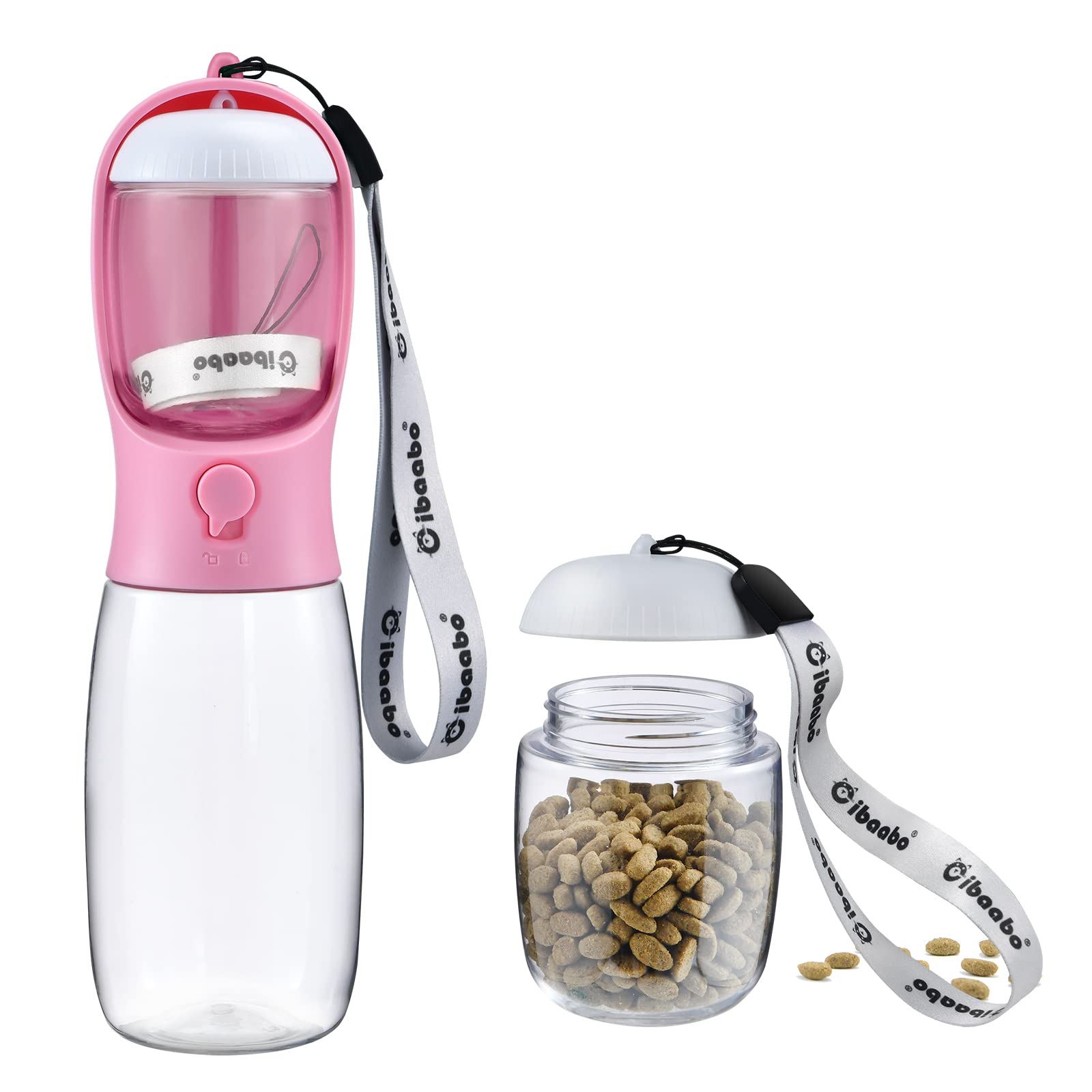 Portable Dog Water Bottle with Food Container