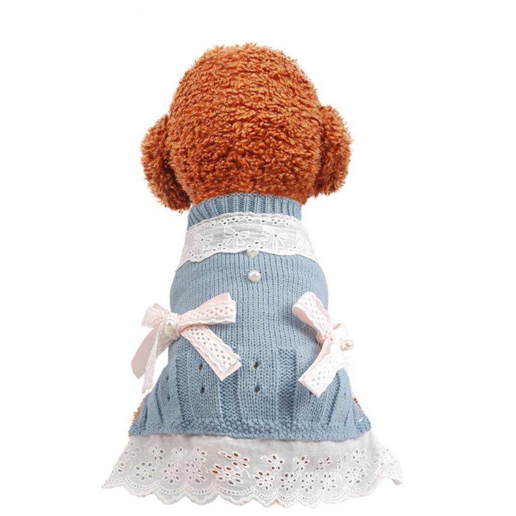 Dog Sweater Dress with Bow Design