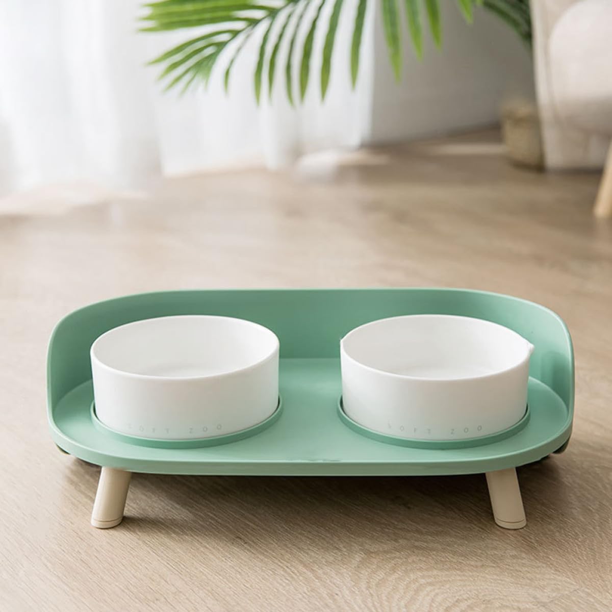 Elevated Ceramic Double Cat Bowl