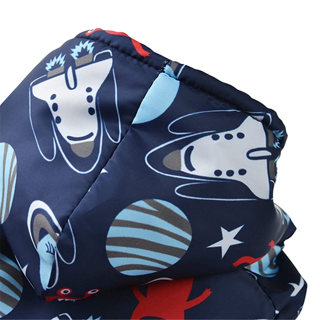 Printed Warm Dog Down Jacket Hoodie