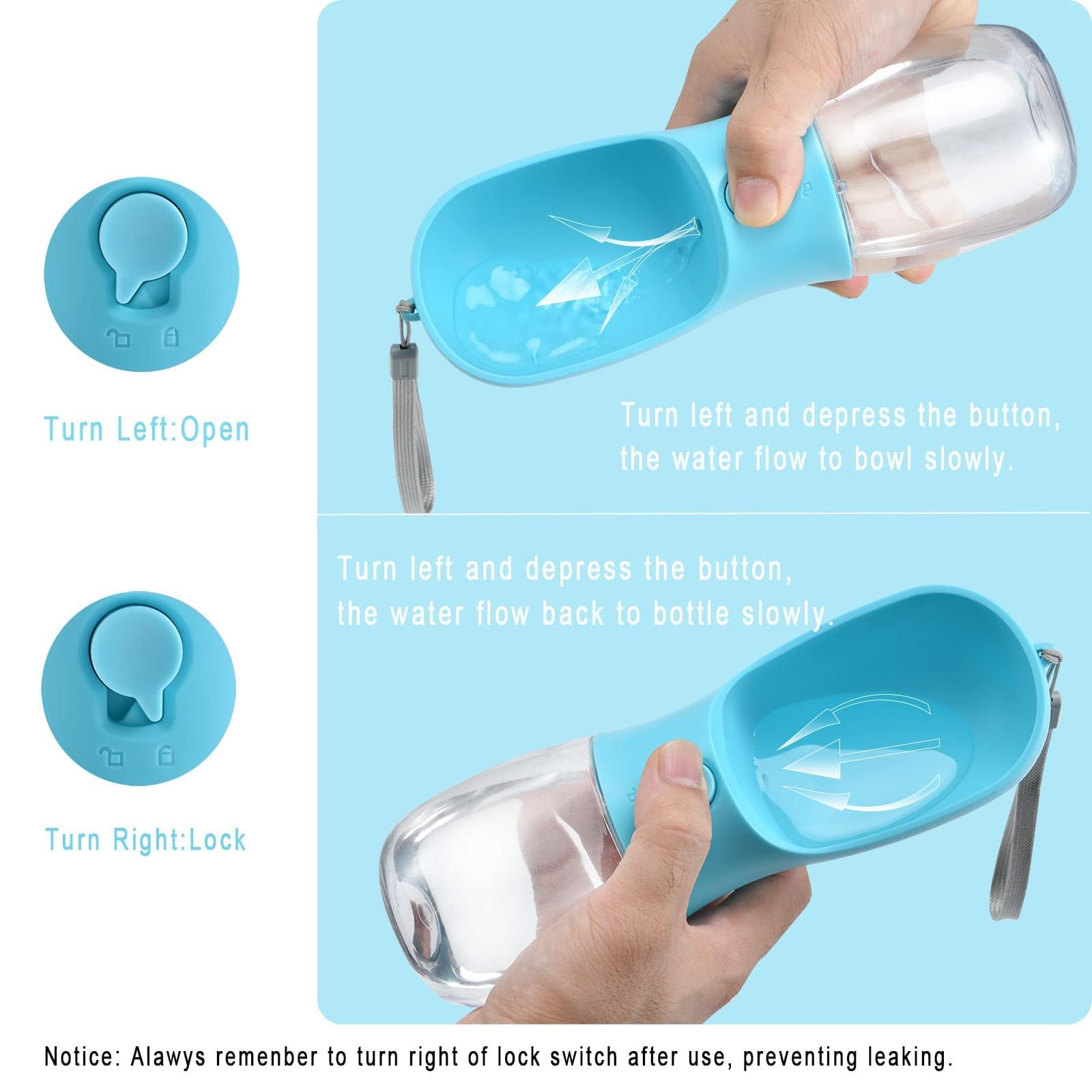 Portable Dog Water Bottle with Food Container