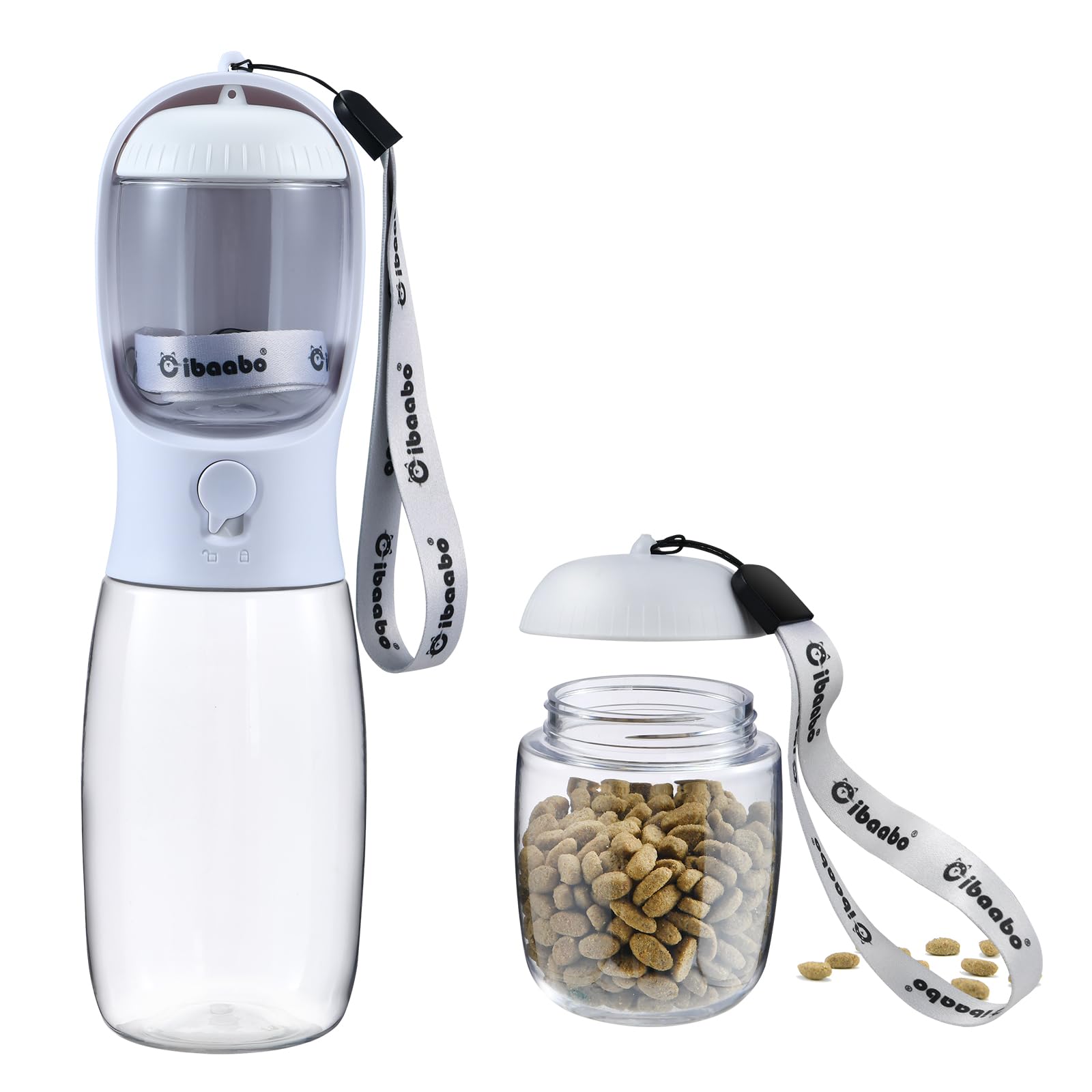 Portable Dog Water Bottle with Food Container