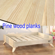 Elevated Wooden Pet Bed with Mattress