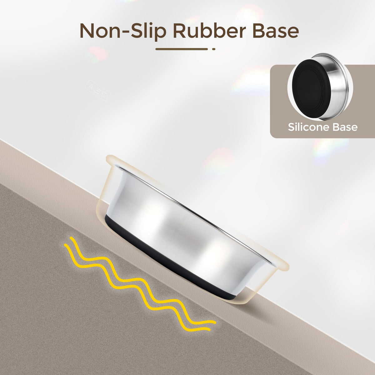 Heavy Duty Stainless Steel Dog Bowl with Non-Slip Base