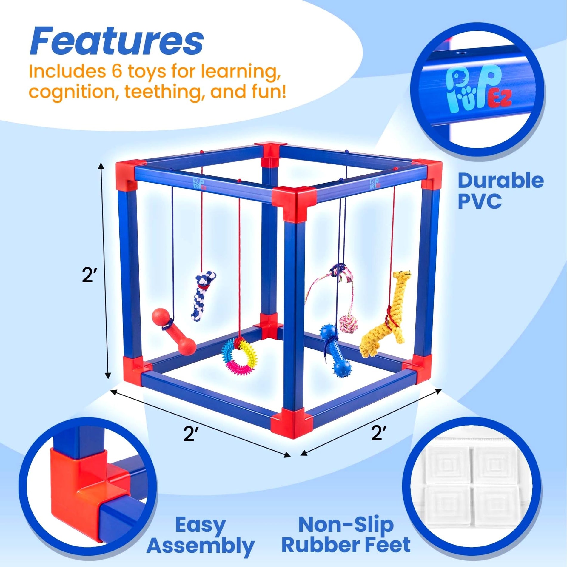 Portable Dog Play Gym with Toys