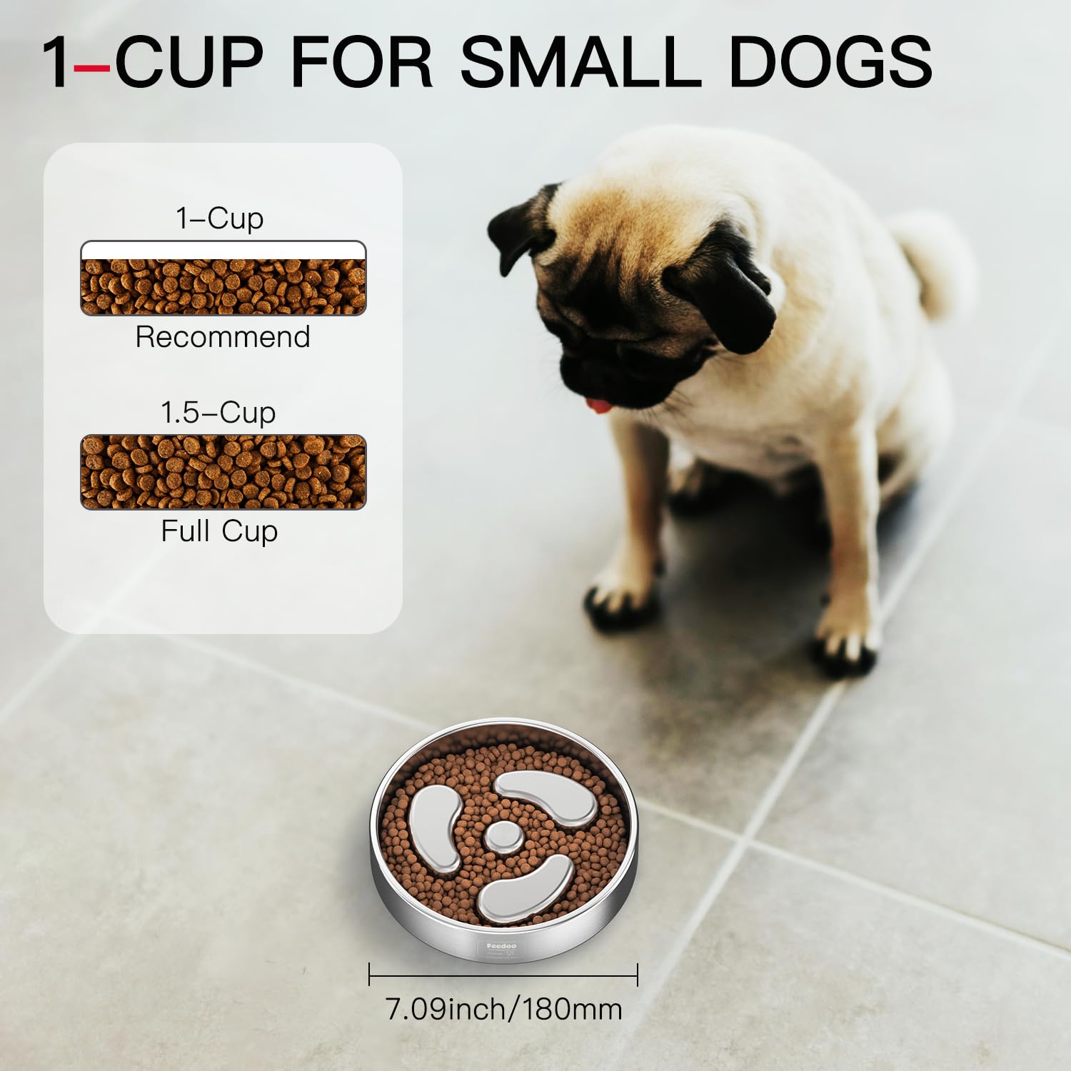 Stainless Steel Slow Feeder Dog Bowl