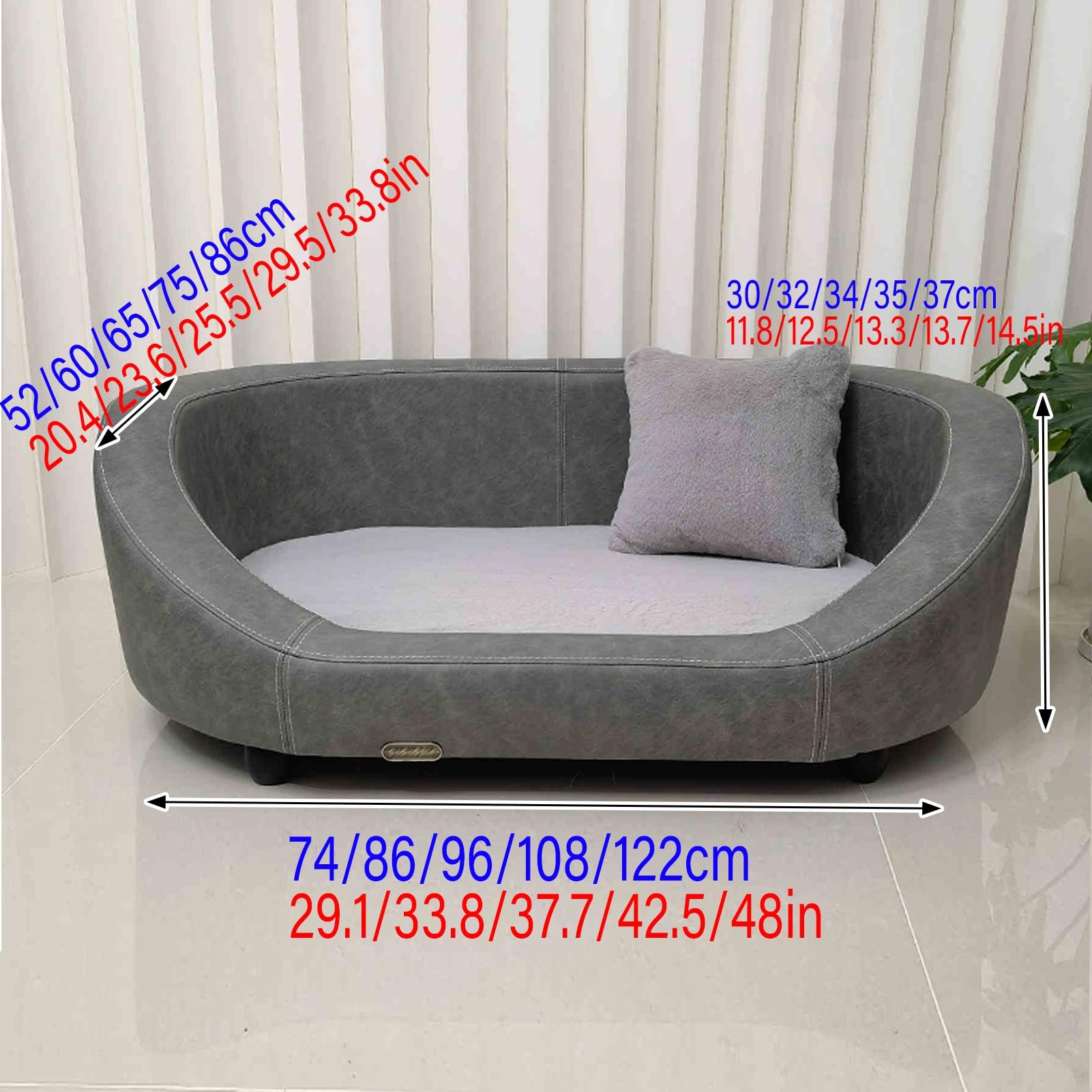 Elevated Wooden Pet Sofa Bed with Mattress Cover