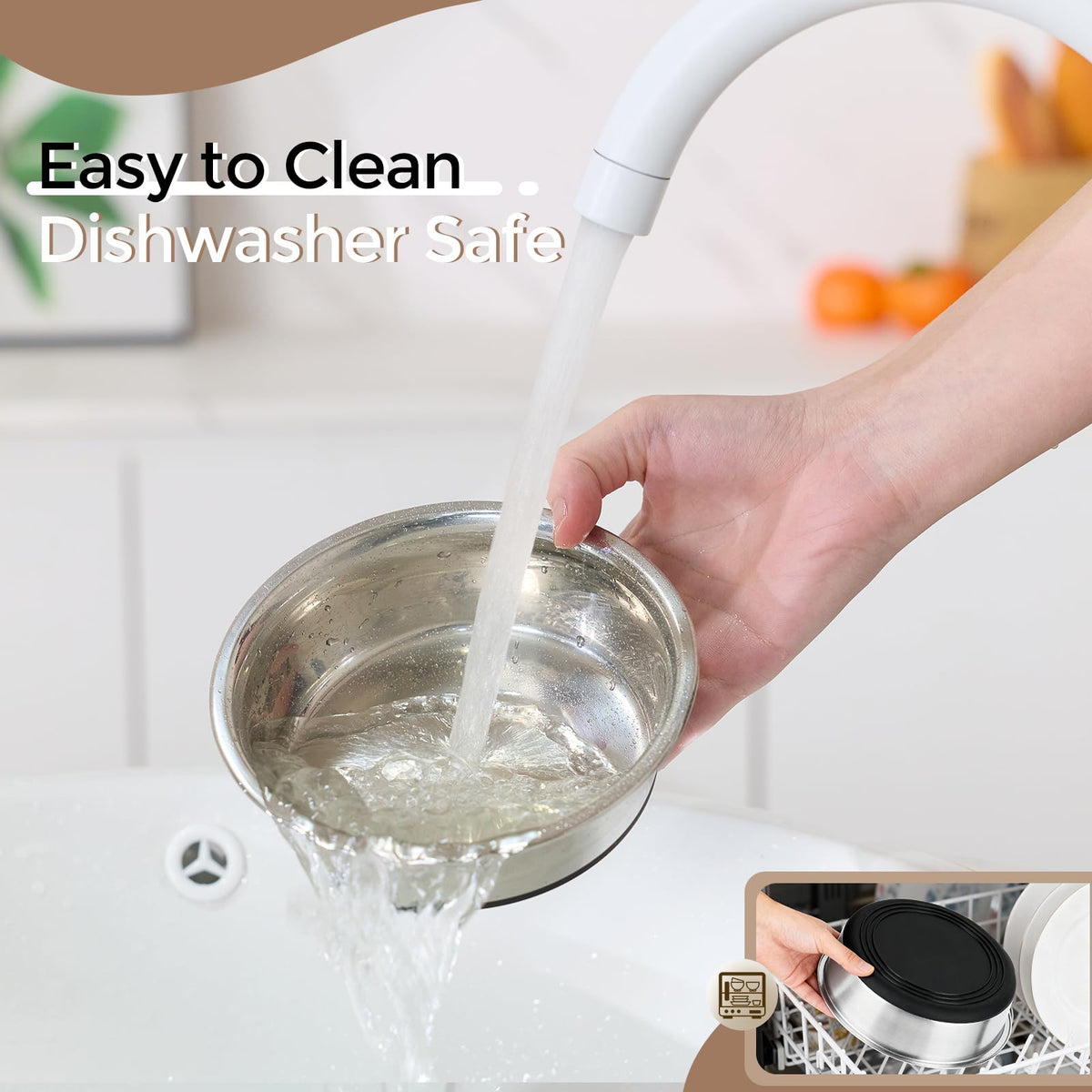 Heavy Duty Stainless Steel Dog Bowl with Non-Slip Base