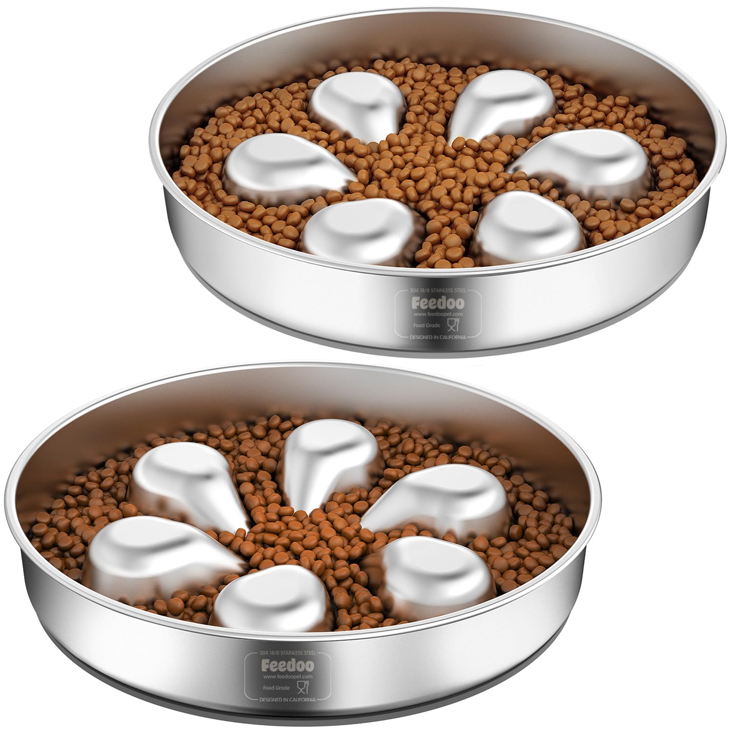 Stainless Steel Slow Feeder Dog Bowl