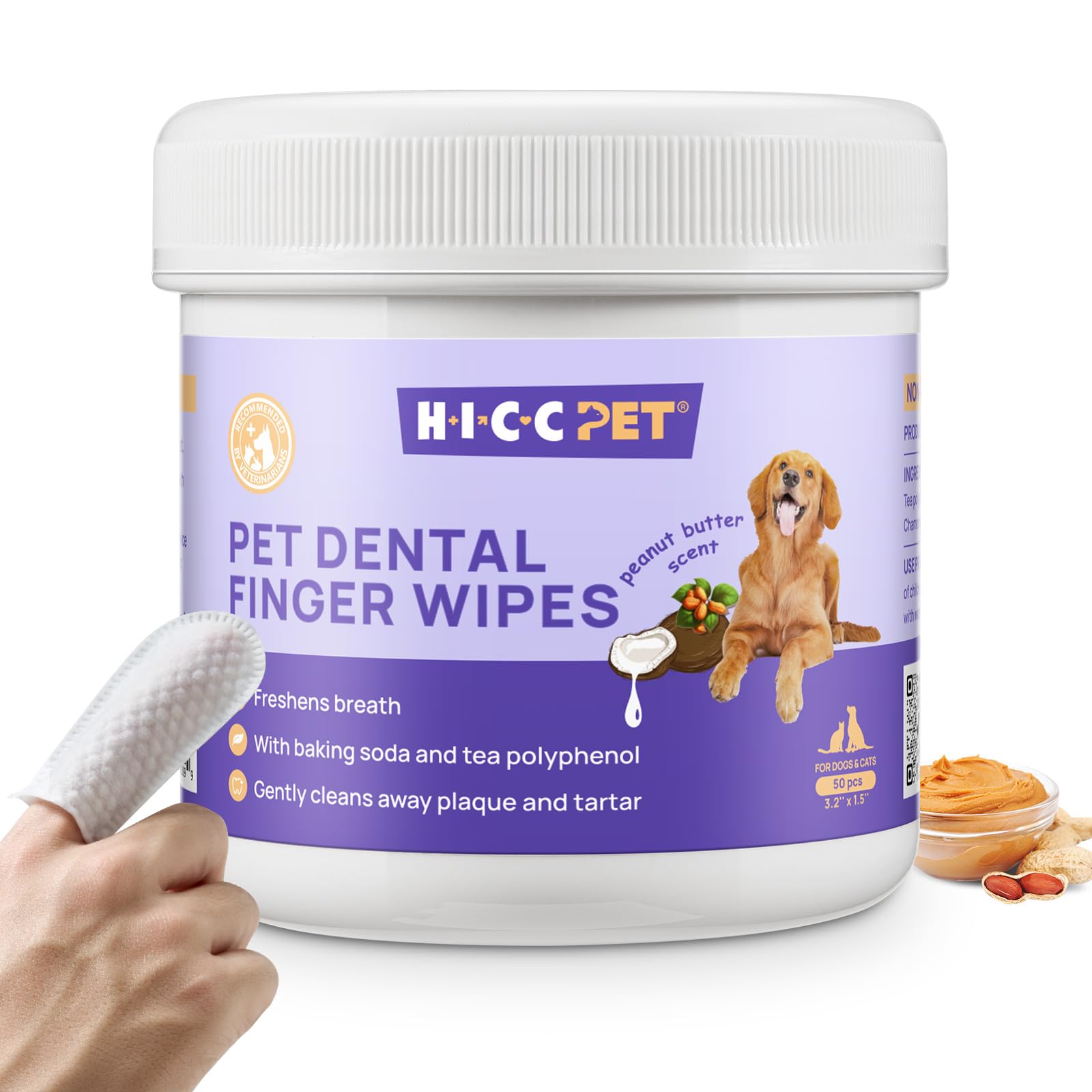 Pet Dental Cleaning Wipes for Dogs & Cats