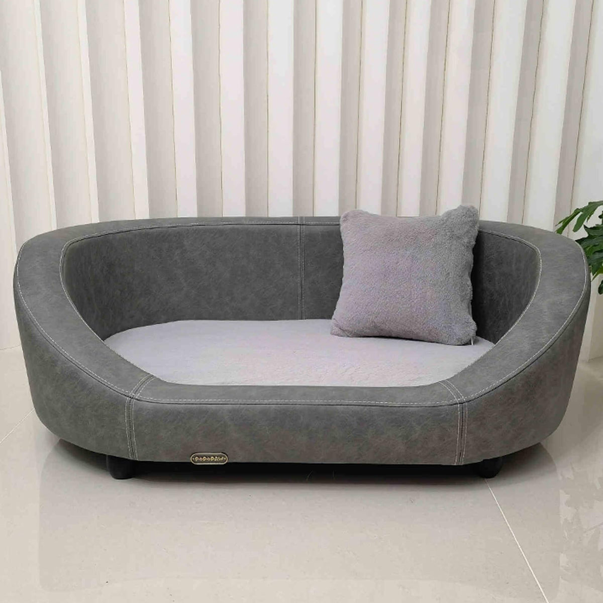 Elevated Wooden Pet Sofa Bed with Mattress Cover